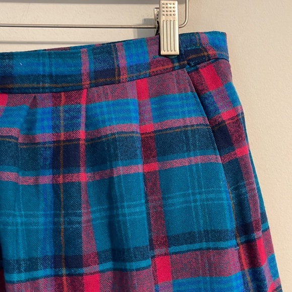 Pendleton vintage 100% virgin wool pleated plaid midi skirt - Picture 2 of 7